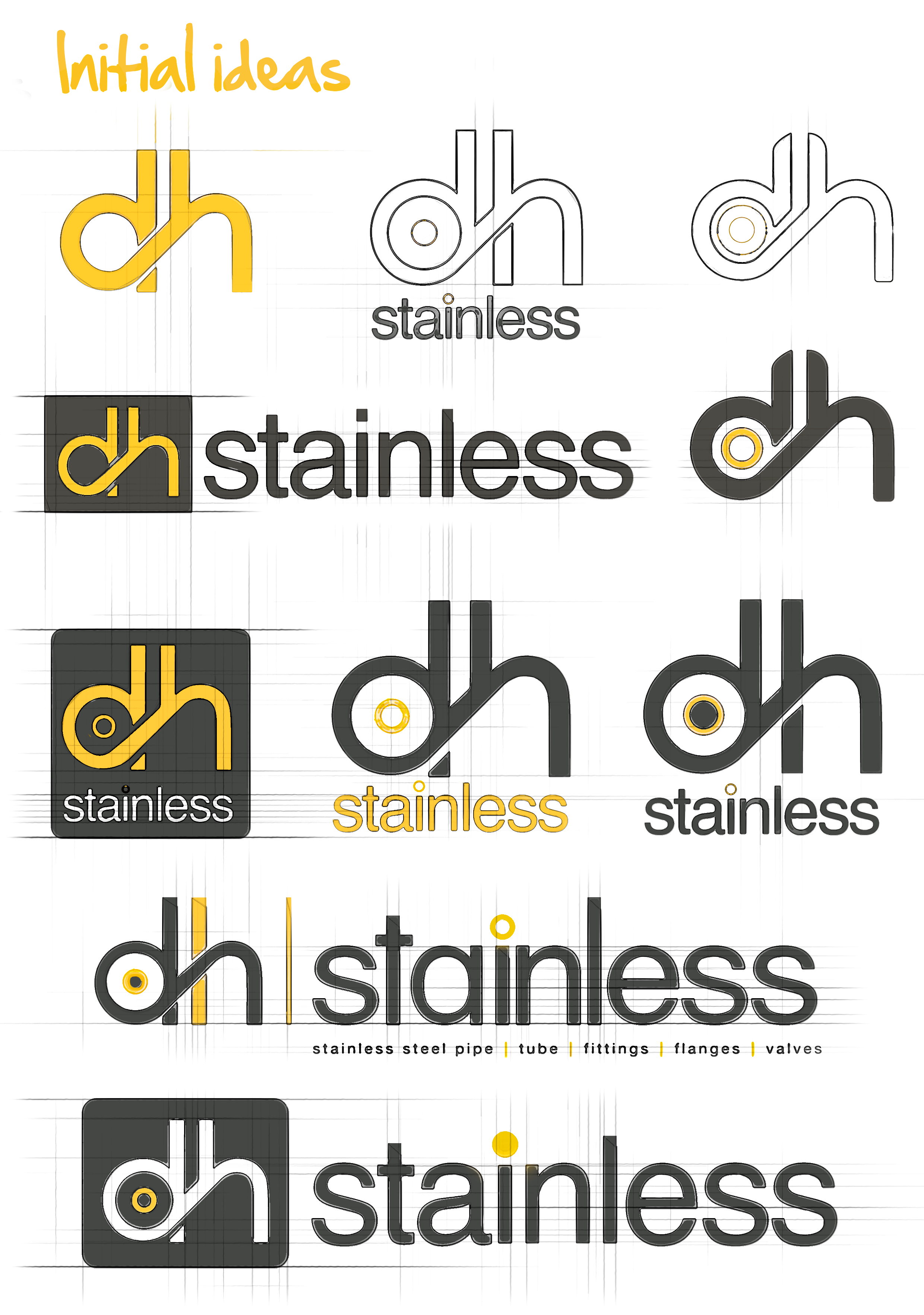 Visual concepts for the new DH Stainless logo