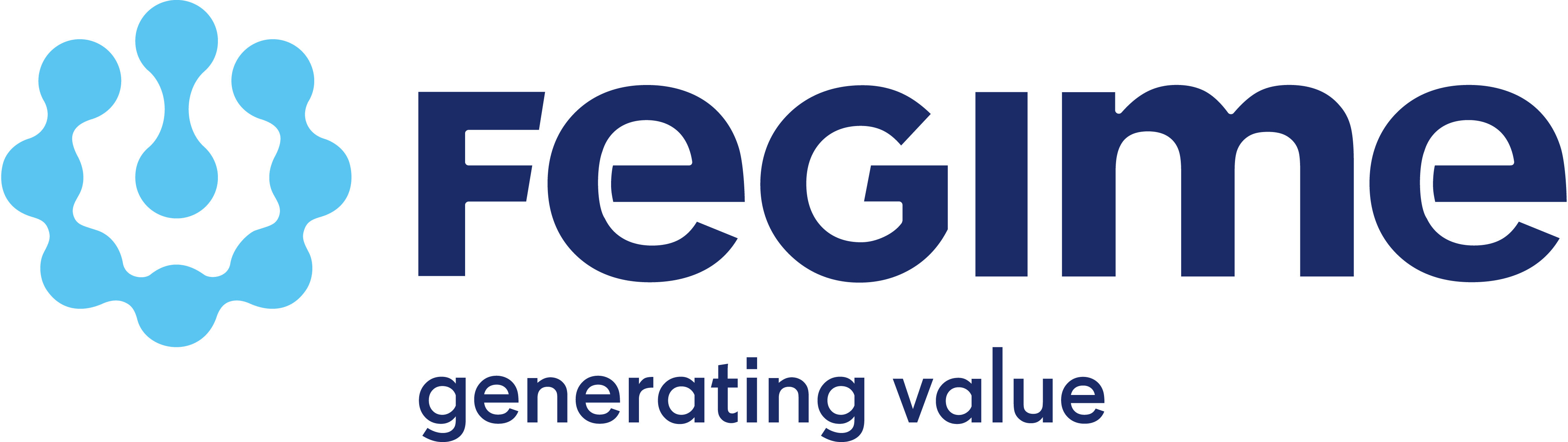 Fegime logo with strap line, generating value